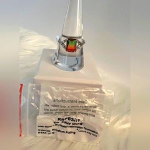 NWT RBP WATERMELON TOURMALINE CZ GLITZY SQUARE STONE RING SIZE 9